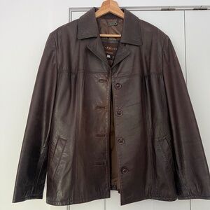 Vintage brown leather jacket - M